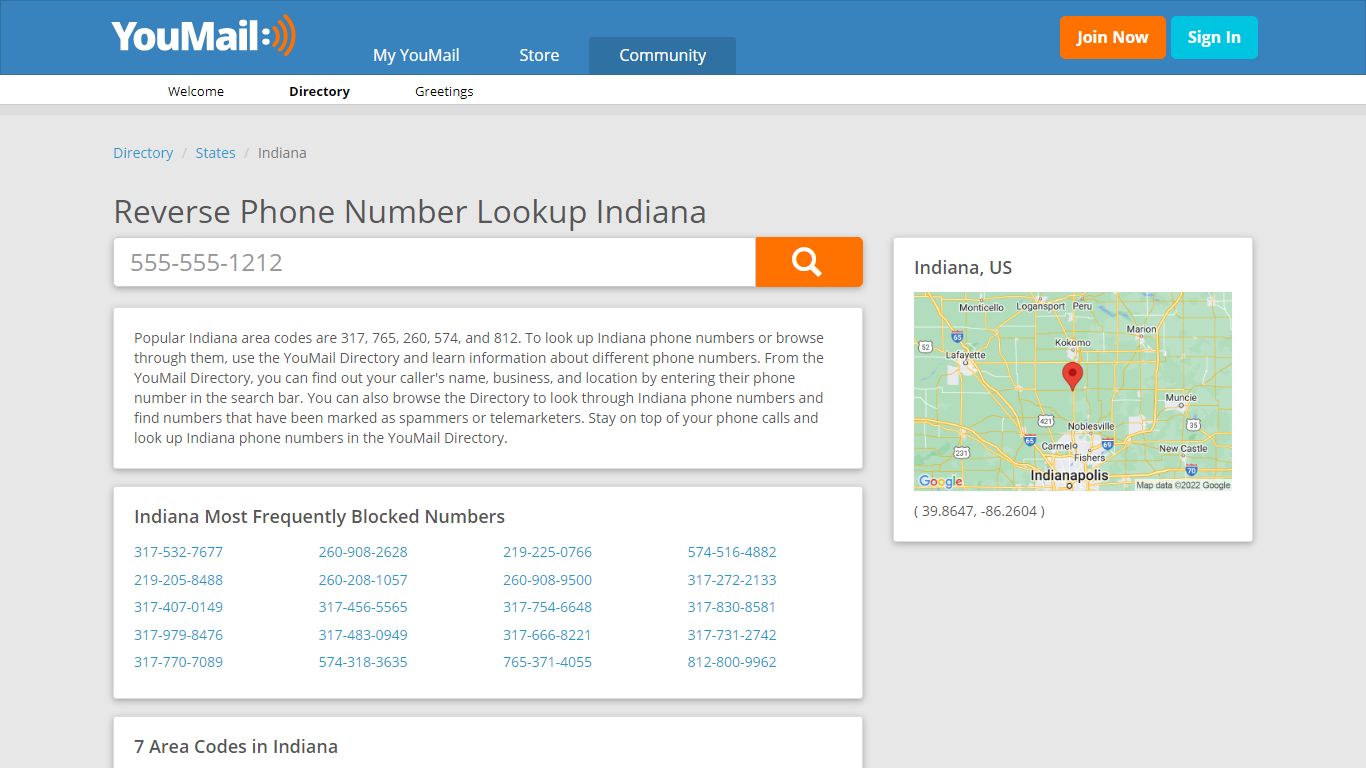 Indiana Phone Numbers - Reverse Phone Number Lookup IN | YouMail